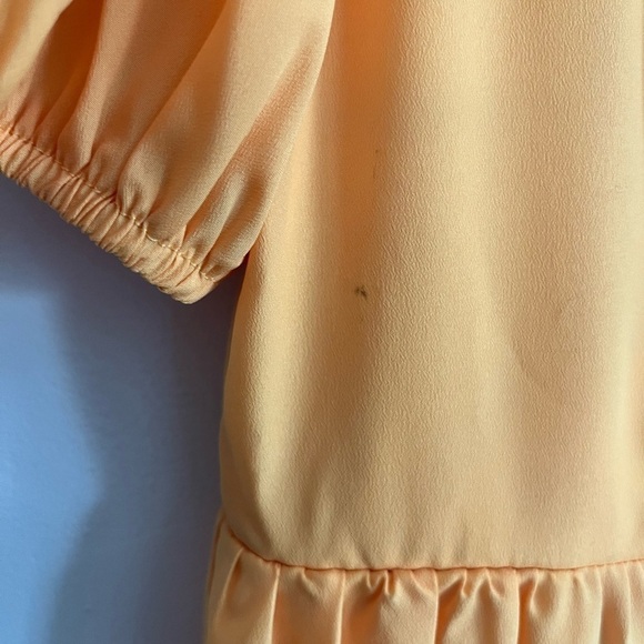 Eliza J Yellow Puff Sleeve Ruffle Flare Tiered Mini Dress - Picture 7 of 7